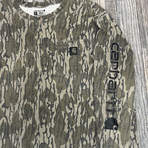 🔥🔥 CARHARTT Hunting Camo Bottomland Loose Fit Long Sleeve Pocket Workwear 2XL - Picture 3 of 10